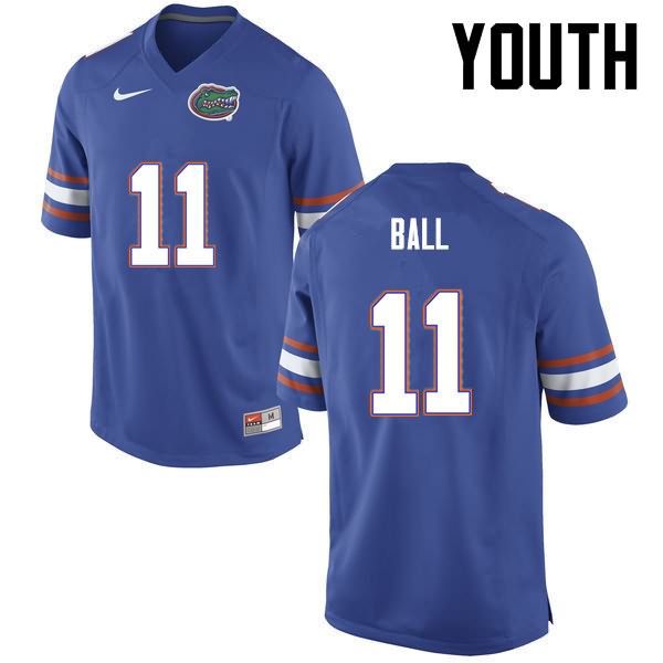 NCAA Florida Gators Neiron Ball Youth #11 Nike Blue Stitched Authentic College Football Jersey KOZ8764NK